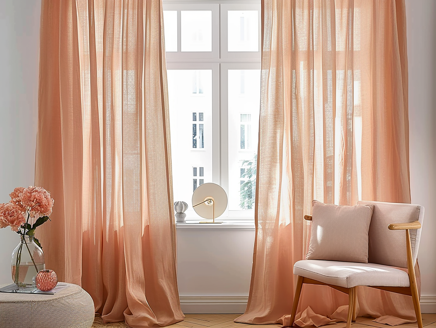 Peach curtains