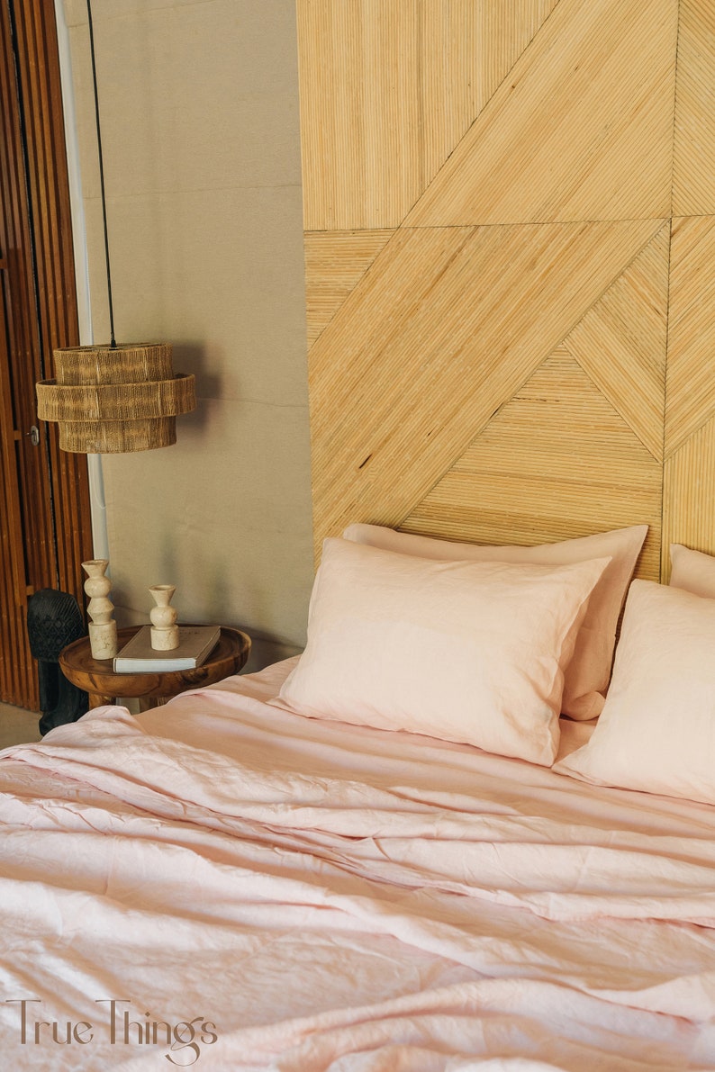 Ready to ship Blush pink linen 2 us standard pillowcases