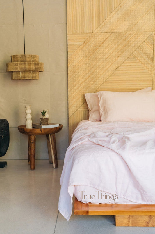 Ready to ship Blush pink linen 2 us standard pillowcases