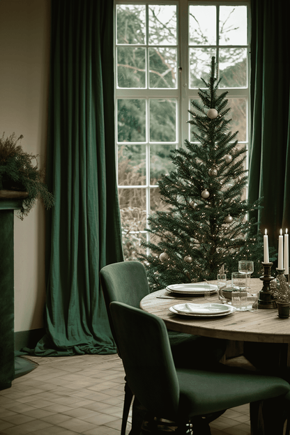 Forest green curtains