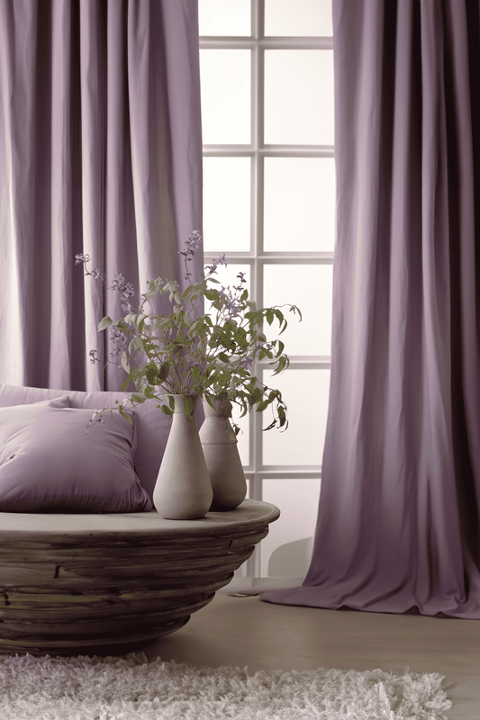 Mauve linen curtains