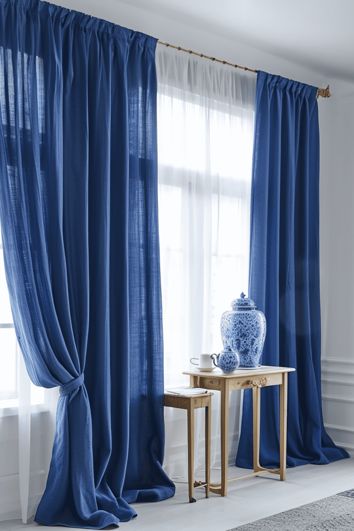 Royal blue curtains