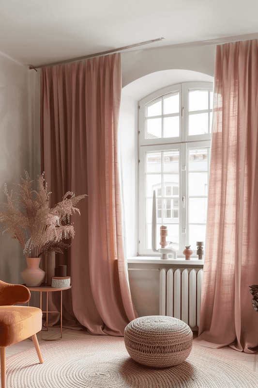 Rose pink curtains