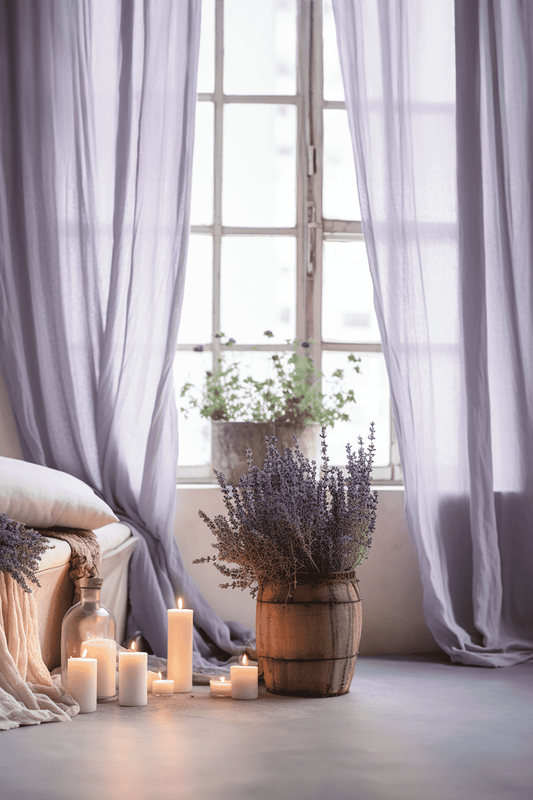 Lilac linen curtains