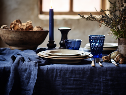 Indigo tablecloth