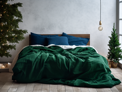 Christmas Forest green coverlet