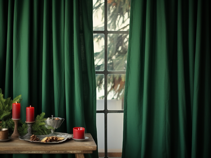 Forest green curtains