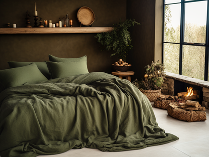 Christmas Dark olive duvet cover