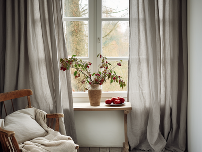 Light gray linen curtains