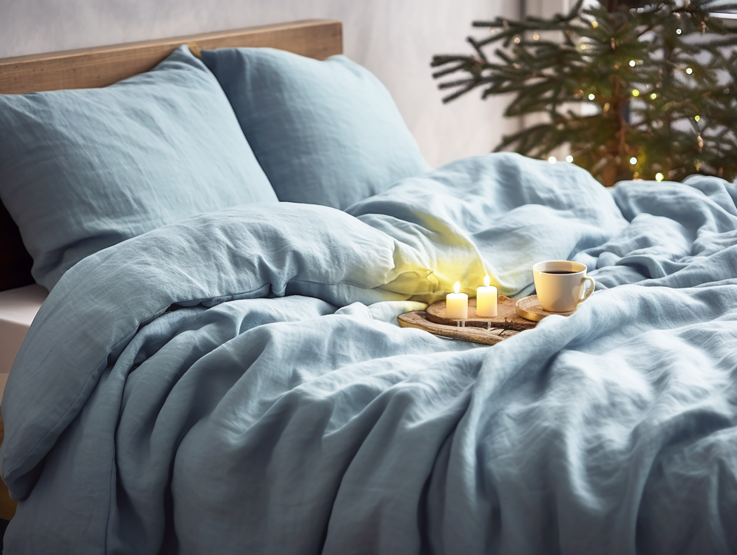 Christmas Sky blue duvet cover