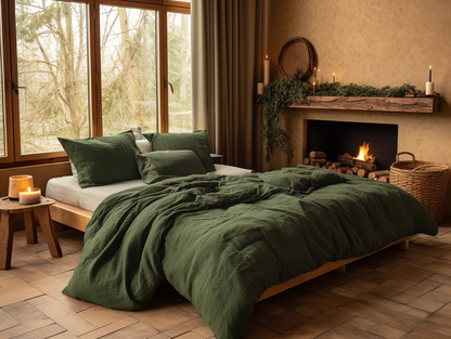 Christmas Dark olive duvet cover