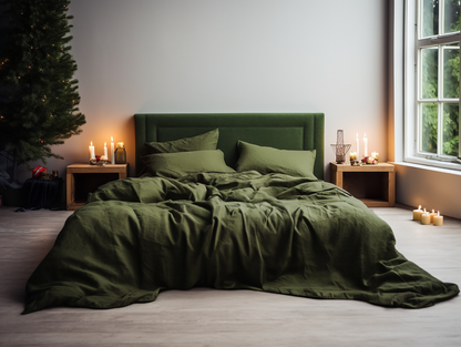 Christmas Dark olive coverlet