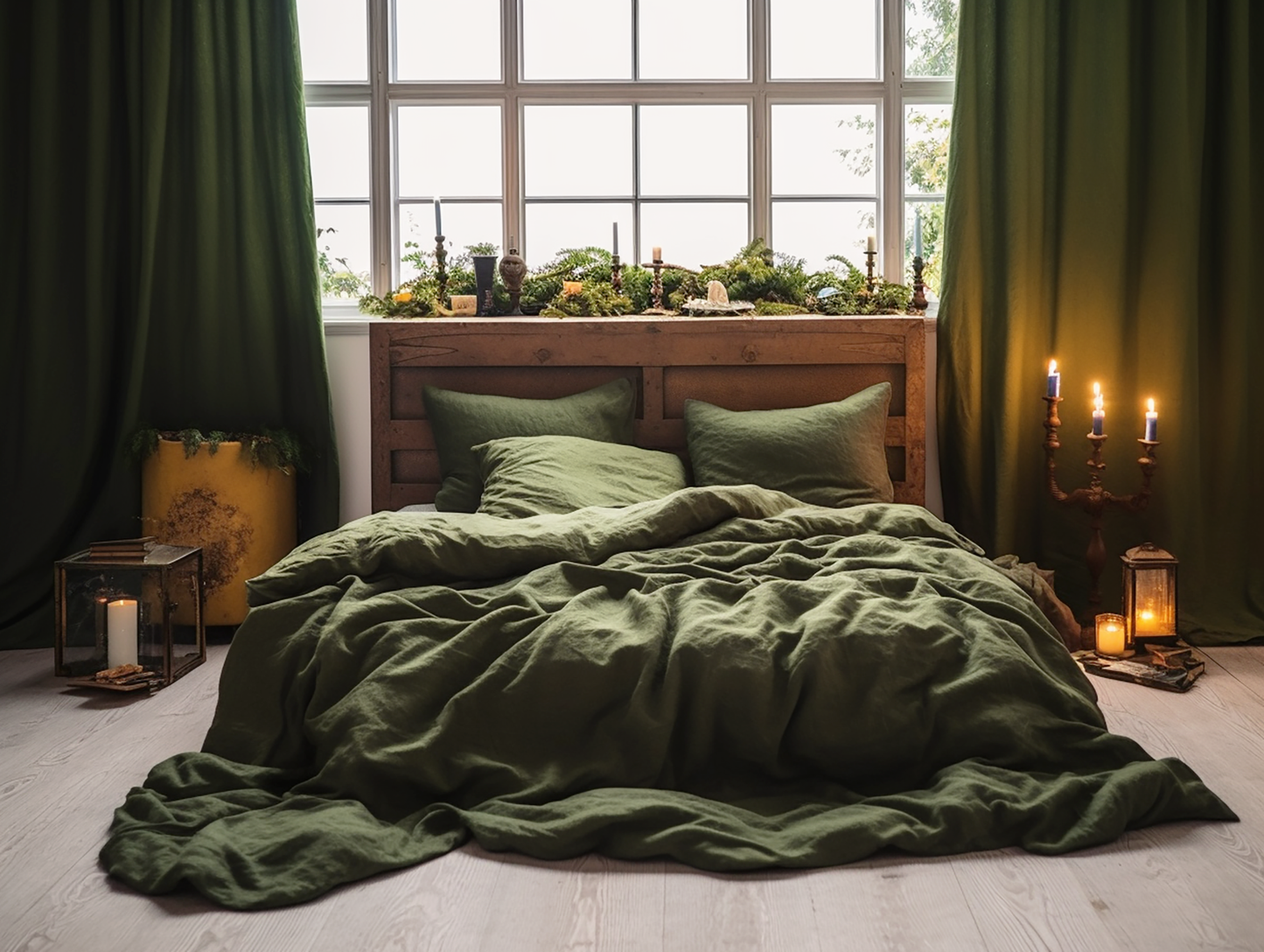 Christmas Dark olive duvet cover
