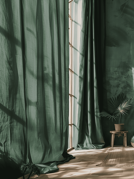 Pine green curtains