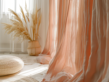 Peach curtains