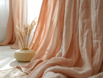 Peach curtains