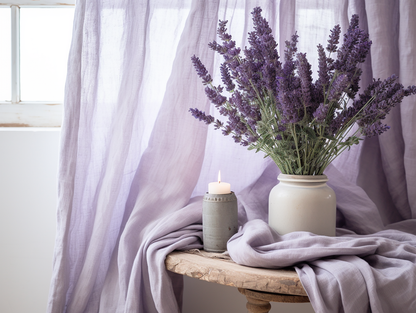 Lilac linen curtains