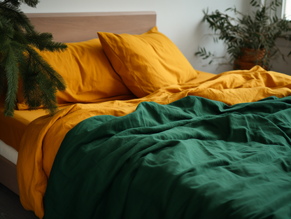 Christmas Forest green coverlet