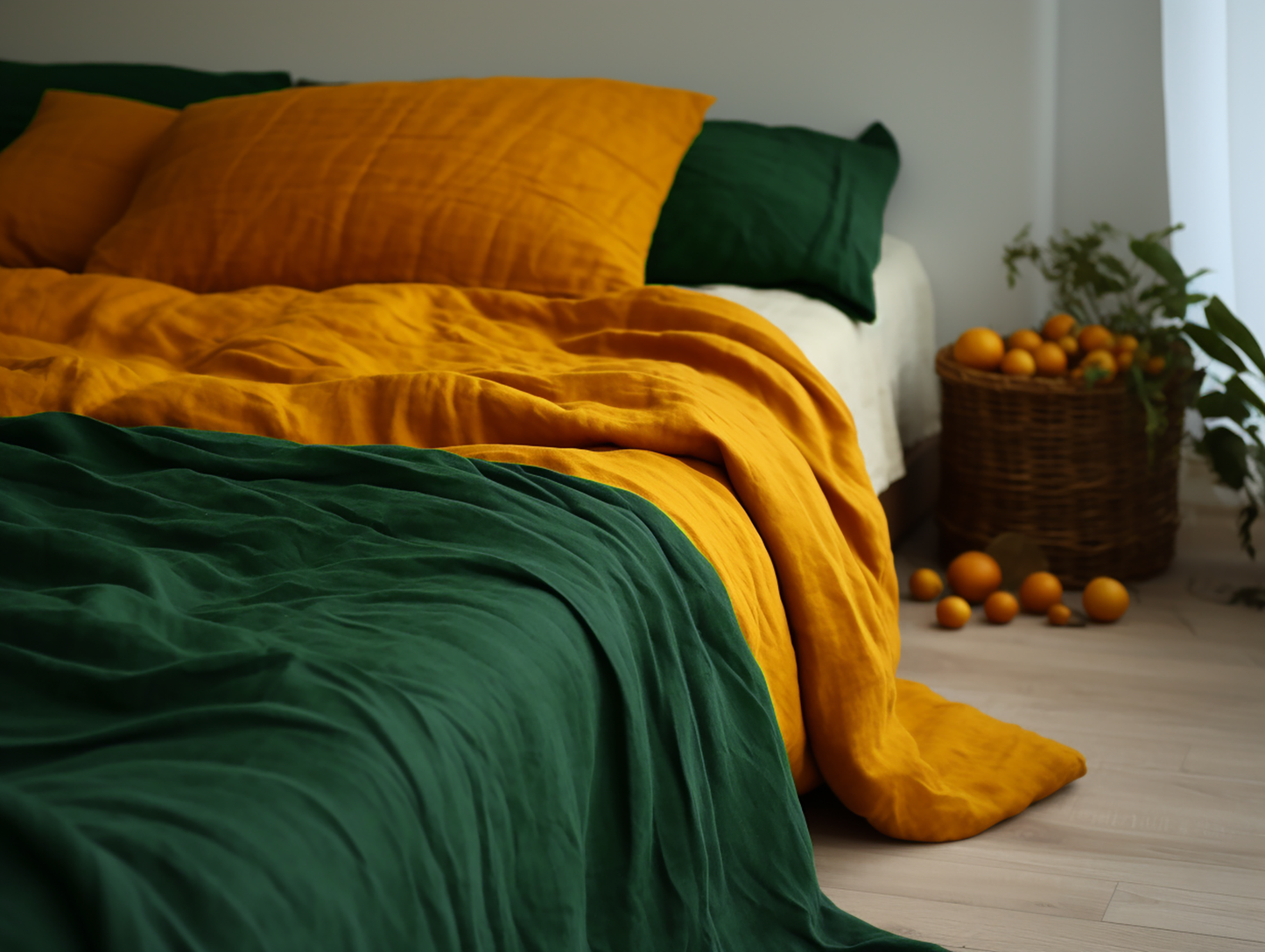 Christmas Forest green coverlet