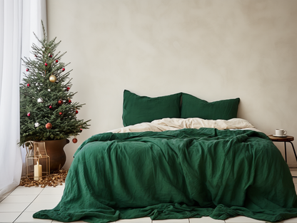 Christmas Forest green coverlet
