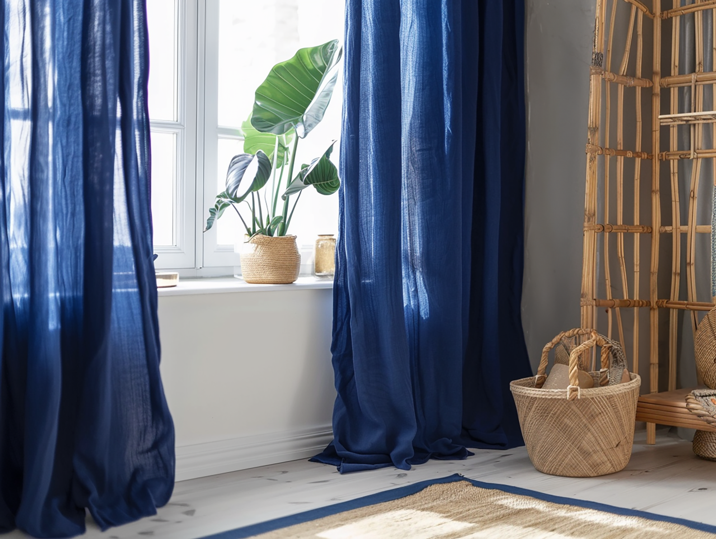 Royal blue curtains