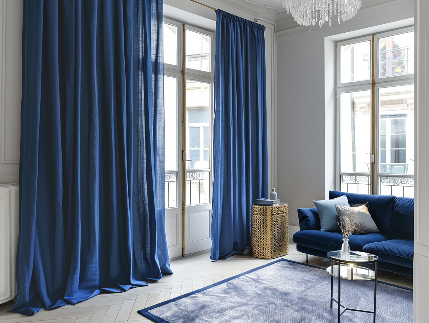 Royal blue curtains