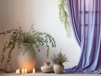 Lavender linen curtains