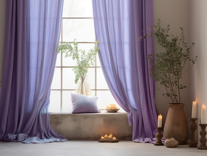 Lavender linen curtains