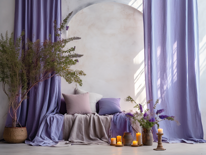 Lavender linen curtains