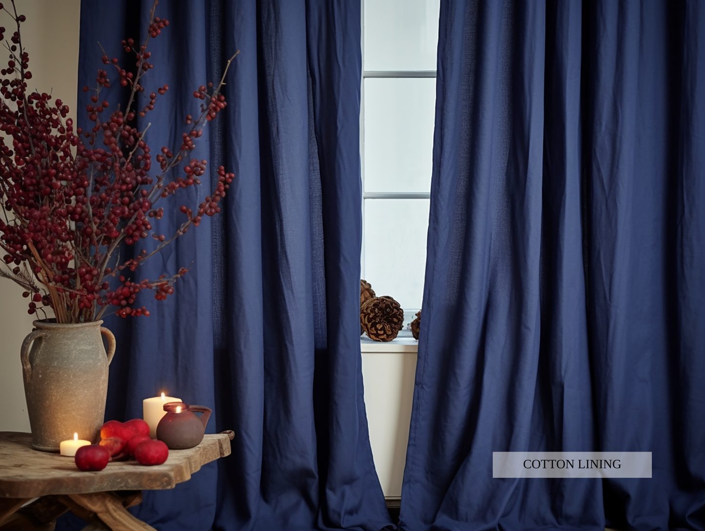 Indigo curtains