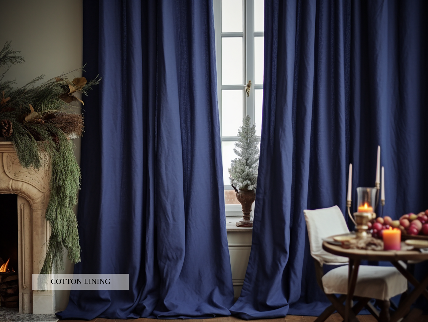 Indigo curtains