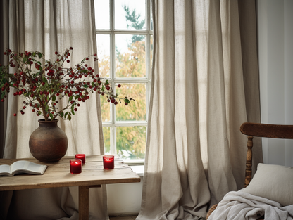 Light gray linen curtains