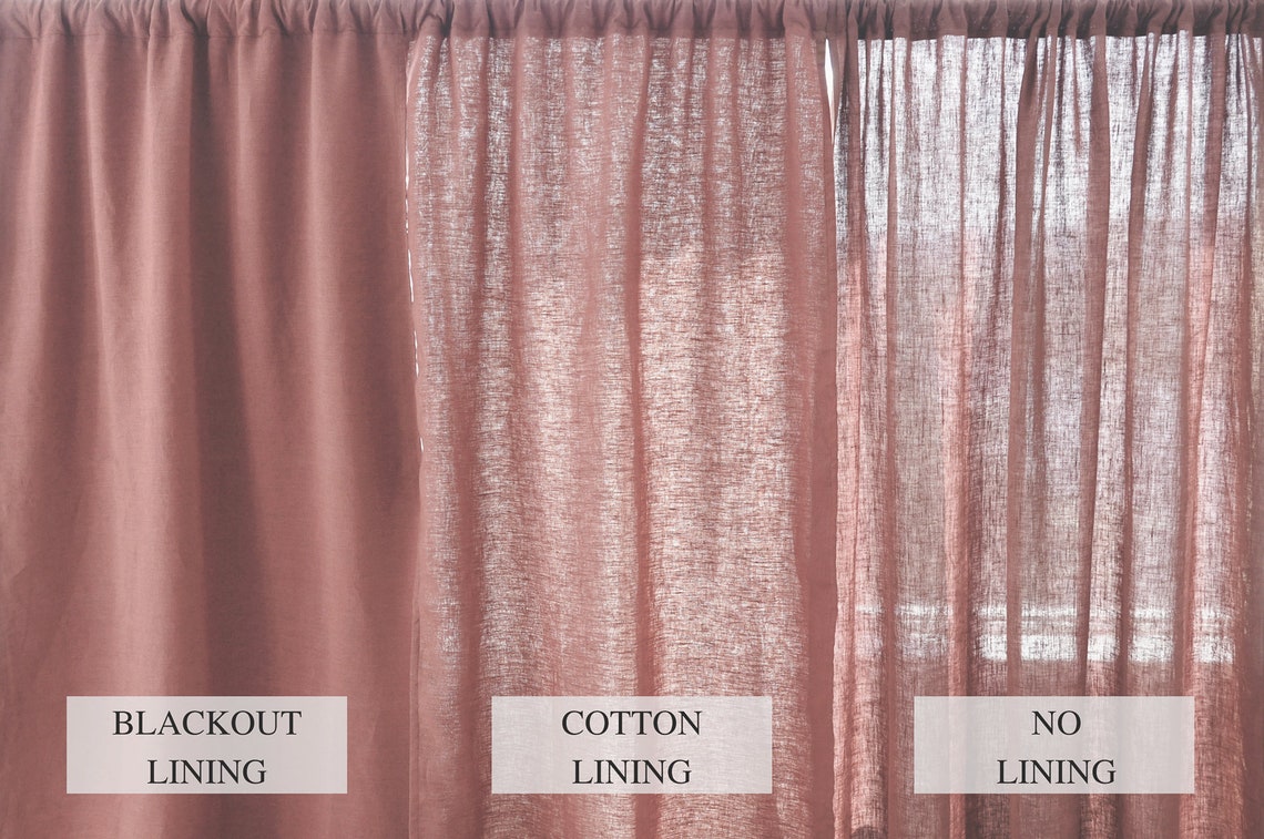Ready to ship from Florida 1 Rose pink regular and blackout linen curtains