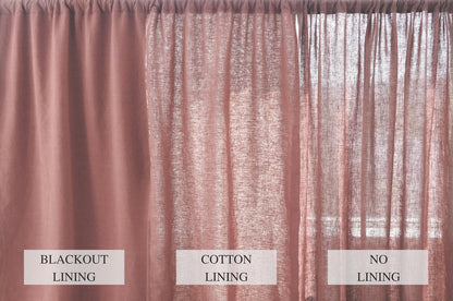 Ready to ship from Florida 1 Rose pink regular and blackout linen curtains