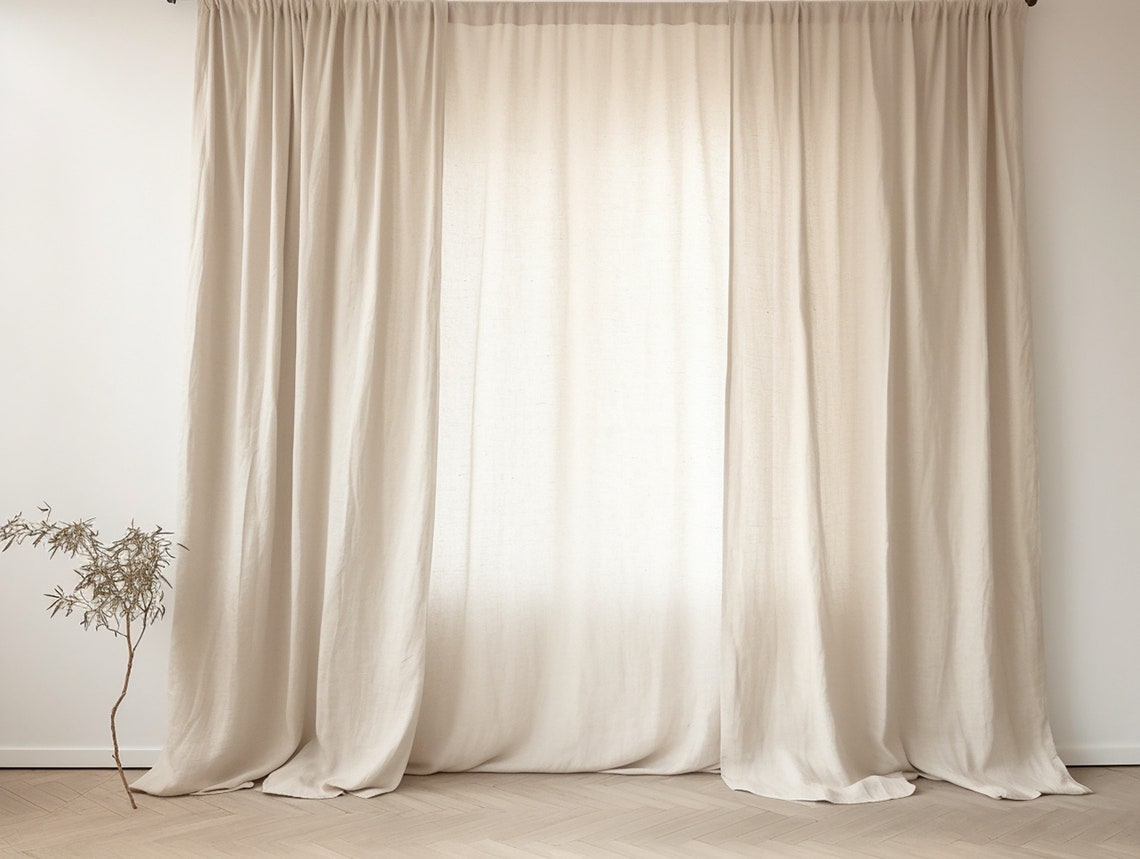 Ready to ship from Florida 2 Undyed regular and blackout linen curtains