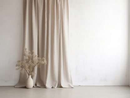 Ready to ship from Florida 2 Undyed regular and blackout linen curtains