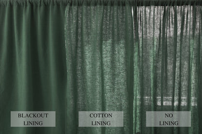 Ready to ship Pine green blackout linen curtains