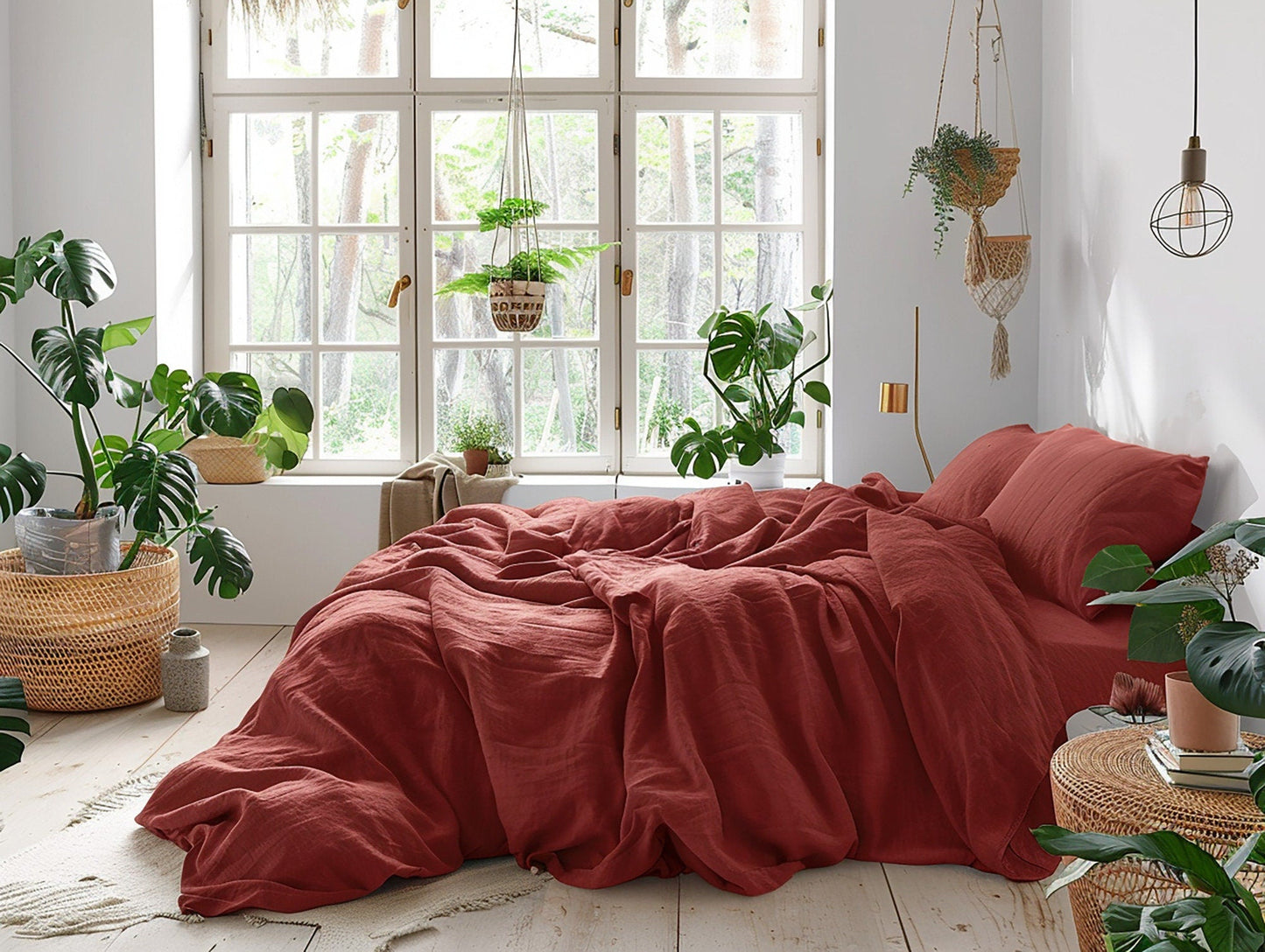 Ready to ship Set of 2 Redwood linen pillowcases