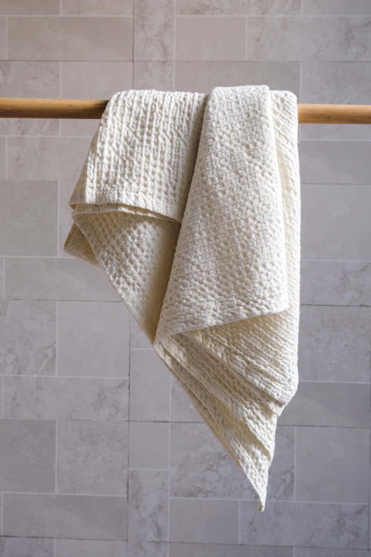 Ivory waffle towel