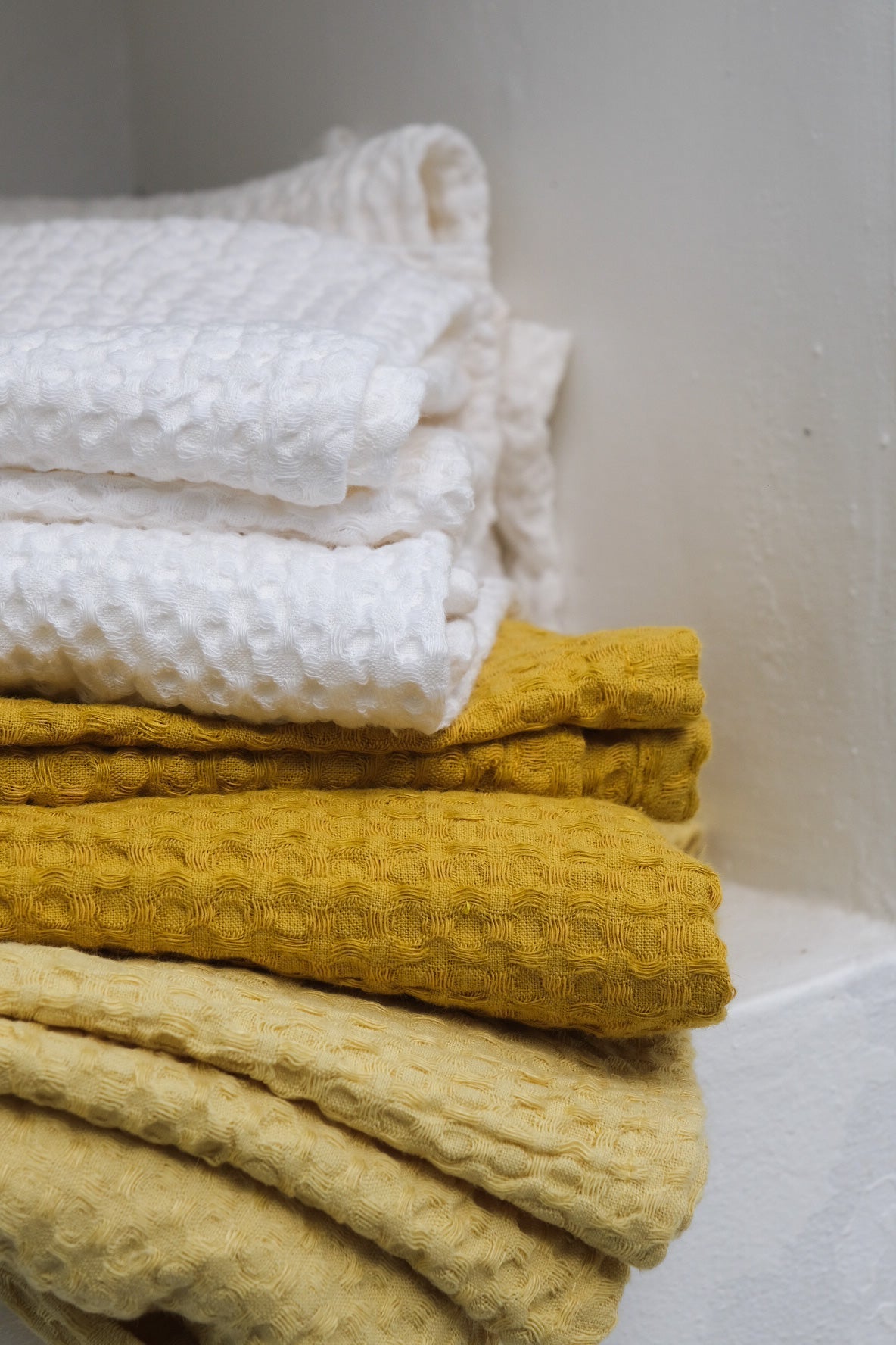 Mustard waffle towel
