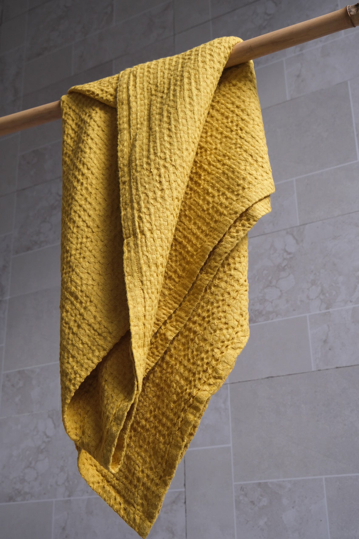 Mustard waffle towel
