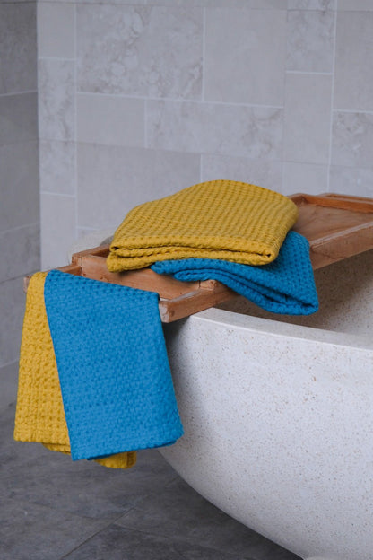 Mustard waffle towel