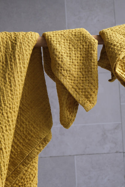 Mustard waffle towel