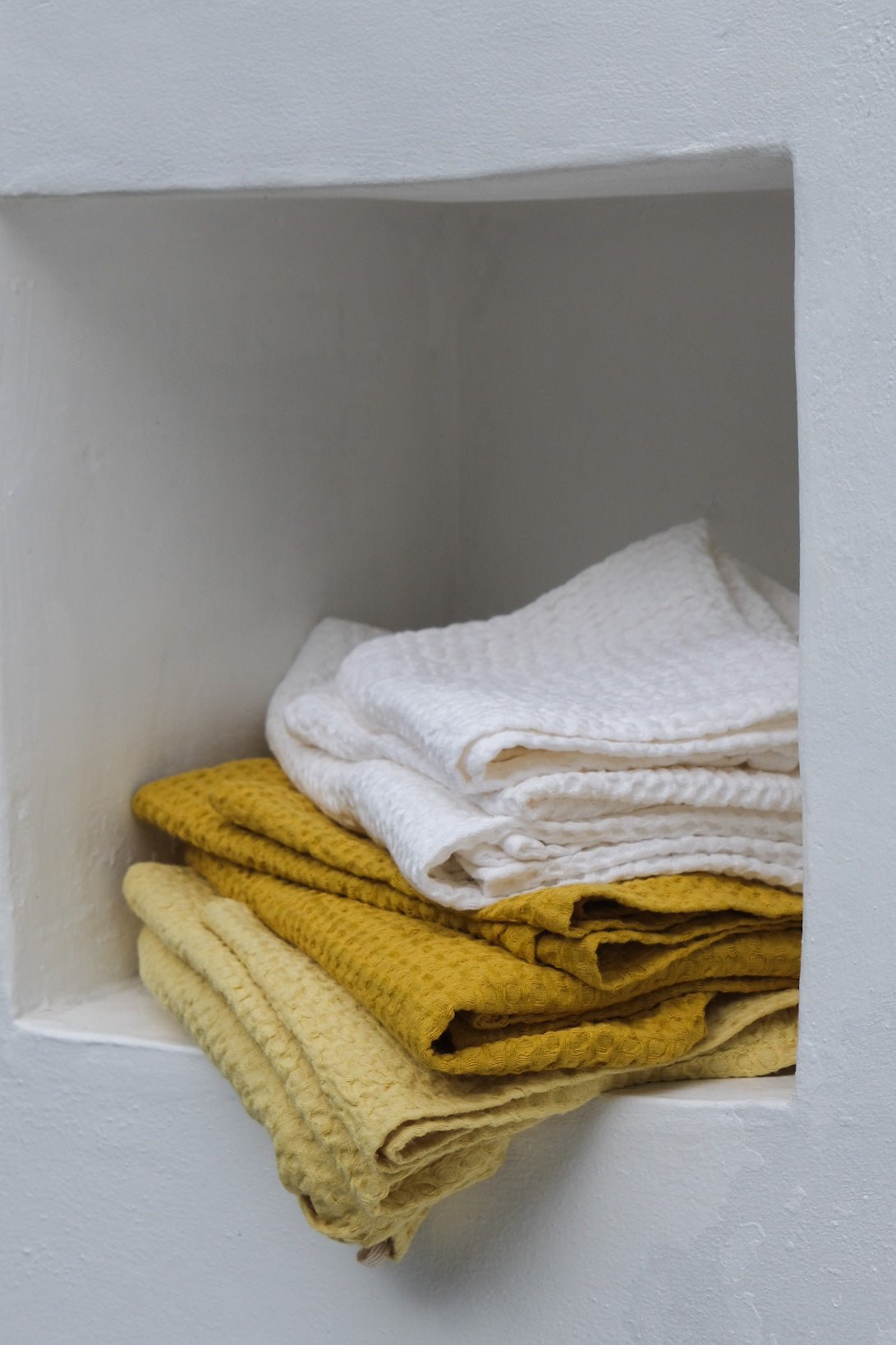 Mustard waffle towel