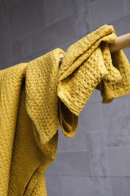 Mustard waffle towel