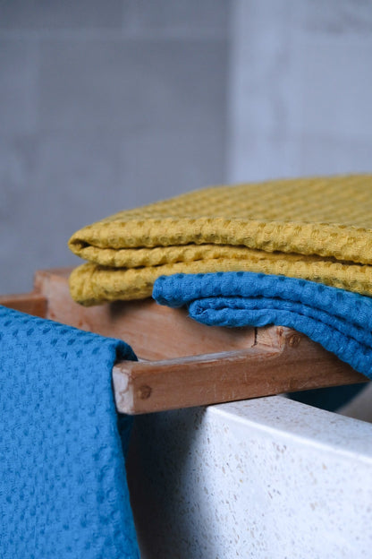 Mustard waffle towel