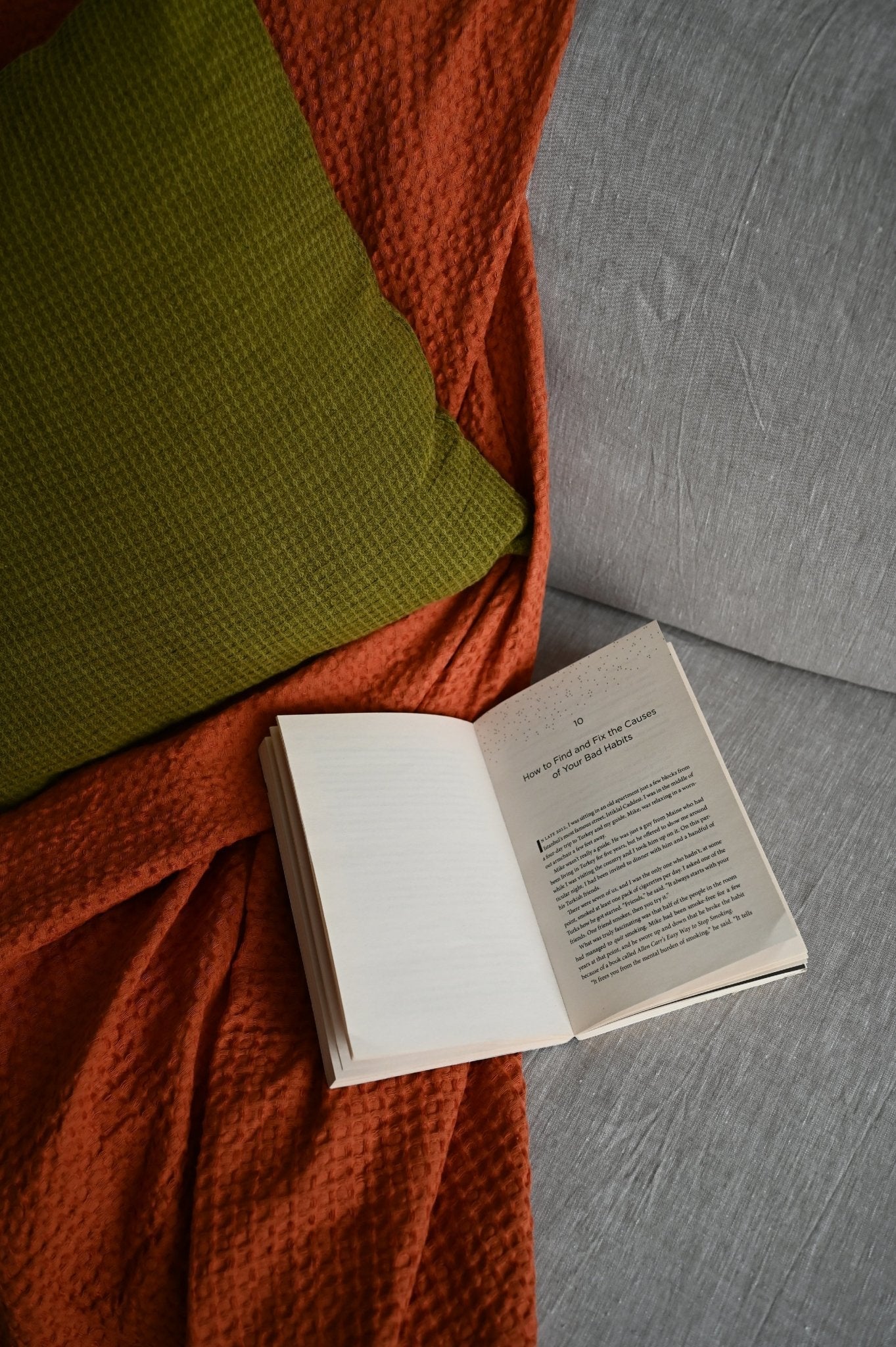 Olive waffle pillowcase