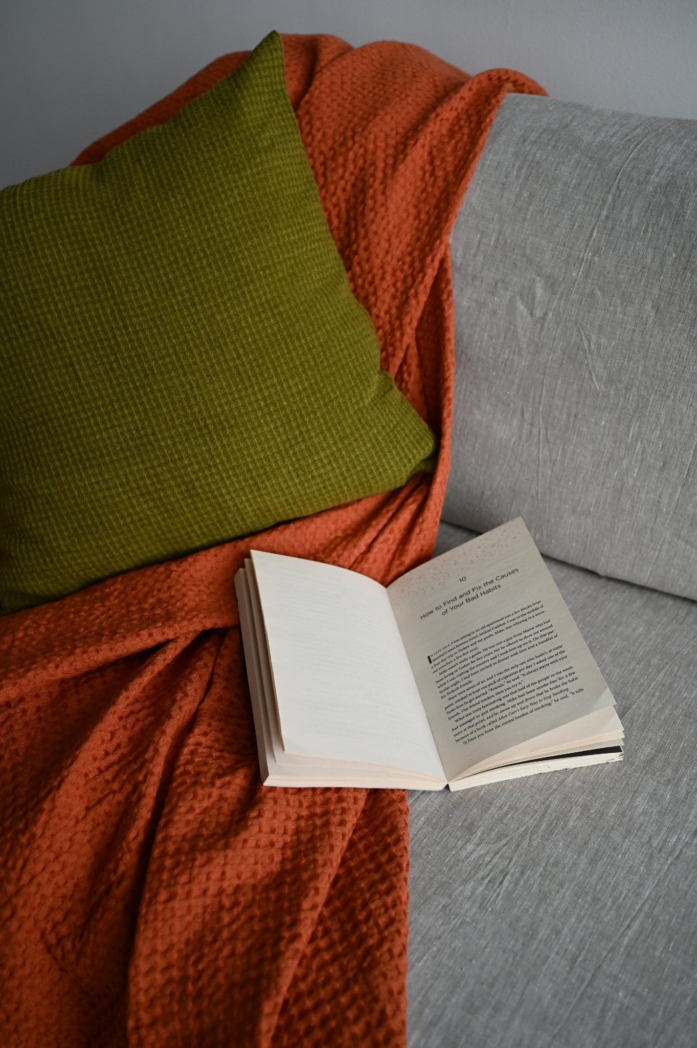 Olive waffle pillowcase