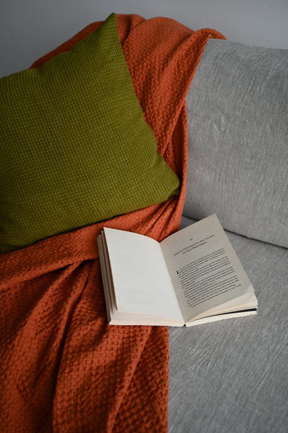 Olive waffle pillowcase